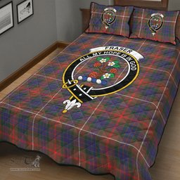 Scottish Fraser Hunting Modern Clan Tartan Quilt Bed Set - Crest Classic Scottish Plaid Tartan Plaid