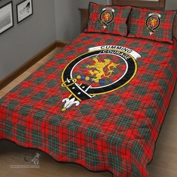 Scottish Cumming Modern Clan Tartan Quilt Bed Set - Crest Classic Scottish Plaid Tartan Plaid