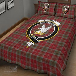 Scottish Lindsay Weathered Clan Tartan Quilt Bed Set - Crest Classic Scottish Plaid Tartan Plaid