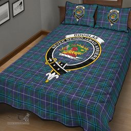 Scottish Douglas Modern Clan Tartan Quilt Bed Set - Crest Classic Scottish Plaid Tartan Plaid
