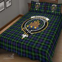 Scottish MacKenzie Modern Clan Tartan Quilt Bed Set - Crest Classic Scottish Plaid Tartan Plaid