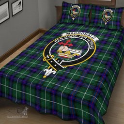 Scottish MacDonald of the Isles Hunting Modern Clan Tartan Quilt Bed Set - Crest Classic Scottish Plaid Tartan Plaid