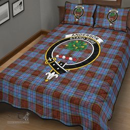 Scottish Anderson Modern Clan Tartan Quilt Bed Set - Crest Classic Scottish Plaid Tartan Plaid