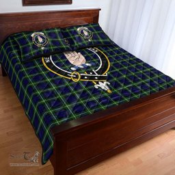 Scottish Lamont Modern Clan Tartan Quilt Bed Set - Crest Classic Scottish Plaid Tartan Plaid