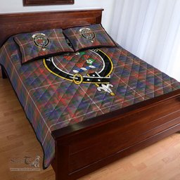 Scottish Fraser Hunting Modern Clan Tartan Quilt Bed Set - Crest Classic Scottish Plaid Tartan Plaid