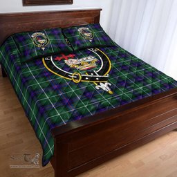 Scottish MacDonald of the Isles Hunting Modern Clan Tartan Quilt Bed Set - Crest Classic Scottish Plaid Tartan Plaid