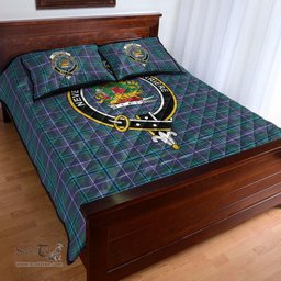 Scottish Douglas Modern Clan Tartan Quilt Bed Set - Crest Classic Scottish Plaid Tartan Plaid