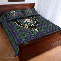 Scottish Wood Modern Clan Tartan Quilt Bed Set - Crest Classic Scottish Plaid Tartan Plaid