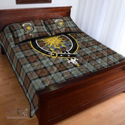 Scottish MacLeod of Harris Weathered Clan Tartan Quilt Bed Set - Crest Classic Scottish Plaid Tartan Plaid