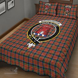 Scottish MacNaughton Ancient Clan Tartan Quilt Bed Set - Crest Classic Scottish Plaid Tartan Plaid