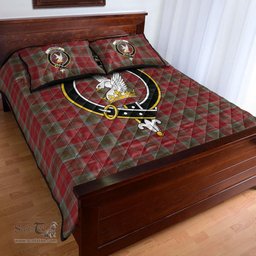Scottish Lindsay Weathered Clan Tartan Quilt Bed Set - Crest Classic Scottish Plaid Tartan Plaid