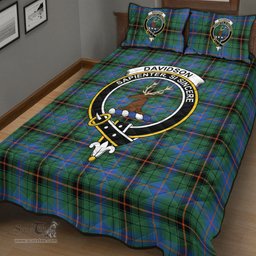 Scottish Davidson Ancient Clan Tartan Quilt Bed Set - Crest Classic Scottish Plaid Tartan Plaid