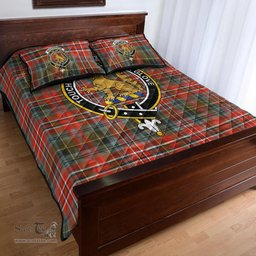 Scottish MacPherson Weathered Clan Tartan Quilt Bed Set - Crest Classic Scottish Plaid Tartan Plaid