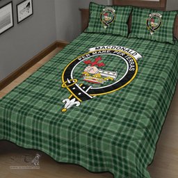 Scottish MacDonald Lord of the Isles Hunting Clan Tartan Quilt Bed Set - Crest Classic Scottish Plaid Tartan Plaid