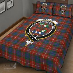 Scottish Fraser Ancient Clan Tartan Quilt Bed Set - Crest Classic Scottish Plaid Tartan Plaid