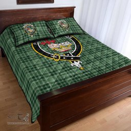 Scottish MacDonald Lord of the Isles Hunting Clan Tartan Quilt Bed Set - Crest Classic Scottish Plaid Tartan Plaid