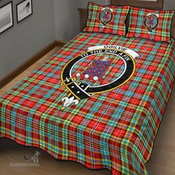Scottish Ogilvie Clan Tartan Quilt Bed Set - Crest Classic Scottish Plaid Tartan Plaid