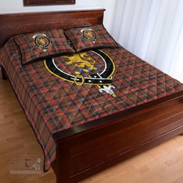 Scottish Cumming Hunting Weathered Clan Tartan Quilt Bed Set - Crest Classic Scottish Plaid Tartan Plaid