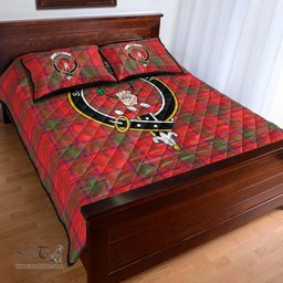 Scottish Ross Modern Clan Tartan Quilt Bed Set - Crest Classic Scottish Plaid Tartan Plaid