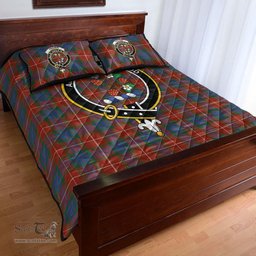 Scottish Fraser Ancient Clan Tartan Quilt Bed Set - Crest Classic Scottish Plaid Tartan Plaid