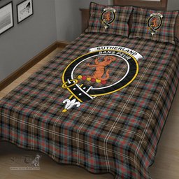 Scottish Sutherland Weathered Clan Tartan Quilt Bed Set - Crest Classic Scottish Plaid Tartan Plaid