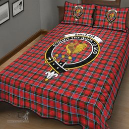 Scottish Sinclair Modern Clan Tartan Quilt Bed Set - Crest Classic Scottish Plaid Tartan Plaid