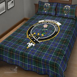 Scottish MacInnes Modern Clan Tartan Quilt Bed Set - Crest Classic Scottish Plaid Tartan Plaid
