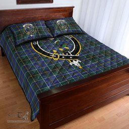 Scottish MacInnes Modern Clan Tartan Quilt Bed Set - Crest Classic Scottish Plaid Tartan Plaid