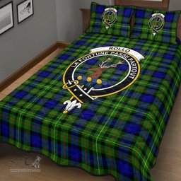 Scottish Rollo Modern Clan Tartan Quilt Bed Set - Crest Classic Scottish Plaid Tartan Plaid