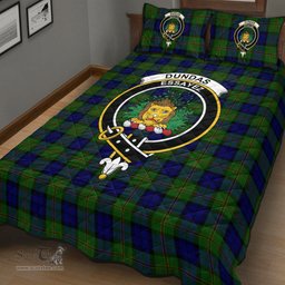 Scottish Dundas Modern Clan Tartan Quilt Bed Set - Crest Classic Scottish Plaid Tartan Plaid