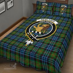 Scottish Newlands of Lauriston Clan Tartan Quilt Bed Set - Crest Classic Scottish Plaid Tartan Plaid