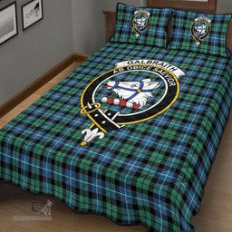 Scottish Galbraith Ancient Clan Tartan Quilt Bed Set - Crest Classic Scottish Plaid Tartan Plaid