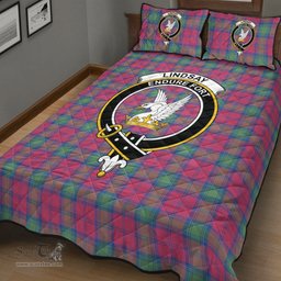 Scottish Lindsay Ancient Clan Tartan Quilt Bed Set - Crest Classic Scottish Plaid Tartan Plaid