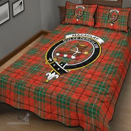 Scottish MacAulay Ancient Clan Tartan Quilt Bed Set - Crest Classic Scottish Plaid Tartan Plaid