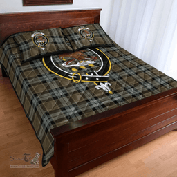 Scottish Graham of Menteith Weathered Clan Tartan Quilt Bed Set - Crest Classic Scottish Plaid Tartan Plaid