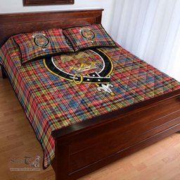 Scottish Drummond of Strathallan Clan Tartan Quilt Bed Set - Crest Classic Scottish Plaid Tartan Plaid