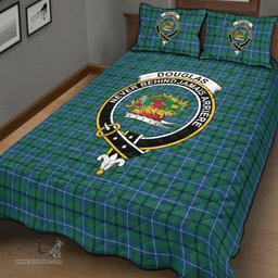 Scottish Douglas Ancient Clan Tartan Quilt Bed Set - Crest Classic Scottish Plaid Tartan Plaid