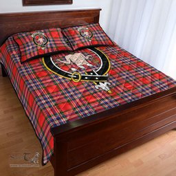 Scottish MacFarlane Modern Clan Tartan Quilt Bed Set - Crest Classic Scottish Plaid Tartan Plaid
