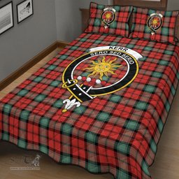 Scottish Kerr Ancient Clan Tartan Quilt Bed Set - Crest Classic Scottish Plaid Tartan Plaid