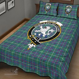 Scottish Inglis Ancient Clan Tartan Quilt Bed Set - Crest Classic Scottish Plaid Tartan Plaid