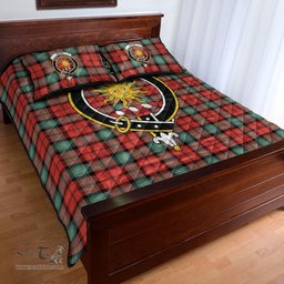 Scottish Kerr Ancient Clan Tartan Quilt Bed Set - Crest Classic Scottish Plaid Tartan Plaid