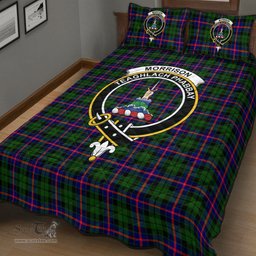 Scottish Morrison Modern Clan Tartan Quilt Bed Set - Crest Classic Scottish Plaid Tartan Plaid