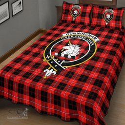 Scottish Cunningham Modern Clan Tartan Quilt Bed Set - Crest Classic Scottish Plaid Tartan Plaid