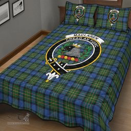Scottish MacLaren Ancient Clan Tartan Quilt Bed Set - Crest Classic Scottish Plaid Tartan Plaid