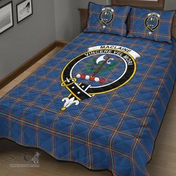 Scottish MacLaine of Loch Buie Hunting Ancient Clan Tartan Quilt Bed Set - Crest Classic Scottish Plaid Tartan Plaid