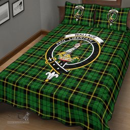 Scottish Wallace Hunting Green Clan Tartan Quilt Bed Set - Crest Classic Scottish Plaid Tartan Plaid