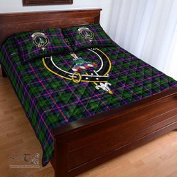 Scottish Morrison Modern Clan Tartan Quilt Bed Set - Crest Classic Scottish Plaid Tartan Plaid