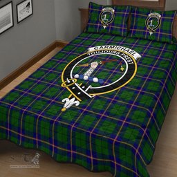 Scottish Carmichael Modern Clan Tartan Quilt Bed Set - Crest Classic Scottish Plaid Tartan Plaid