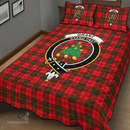 Scottish Grant Modern Clan Tartan Quilt Bed Set - Crest Classic Scottish Plaid Tartan Plaid