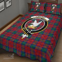 Scottish Lindsay Modern Clan Tartan Quilt Bed Set - Crest Classic Scottish Plaid Tartan Plaid